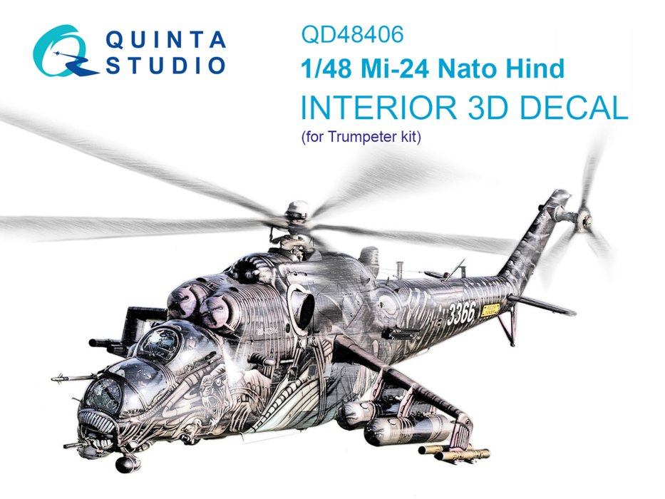 

QD48406 3D Декаль интерьера кабины Mi-24 Nato Hind Trumpeter, Цветной