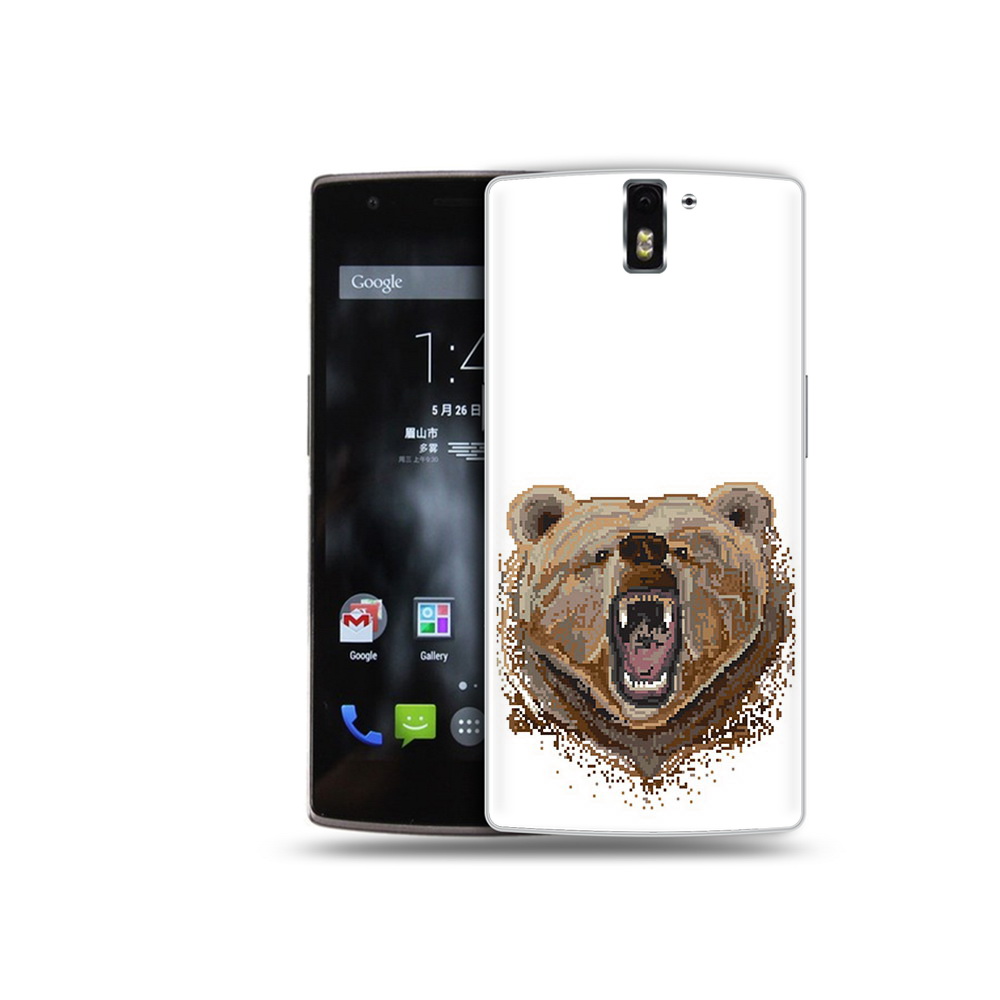 

Чехол MyPads Tocco для OnePlus One пиксельный медведь, Прозрачный, Tocco
