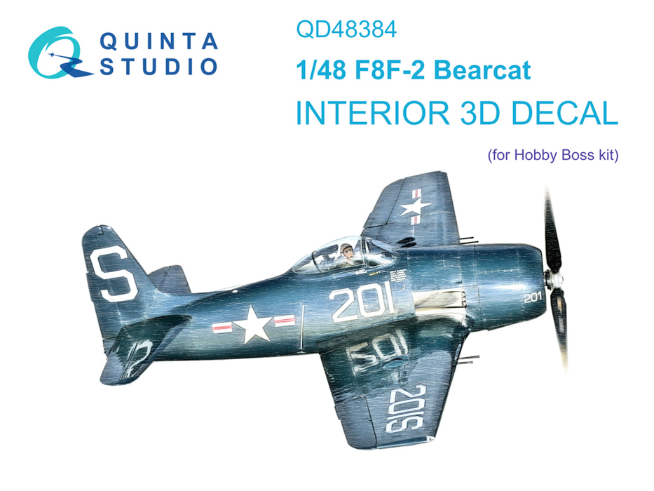 

QD48384 3D Декаль интерьера кабины F8F-2 Bearcat Hobby Boss, Цветной