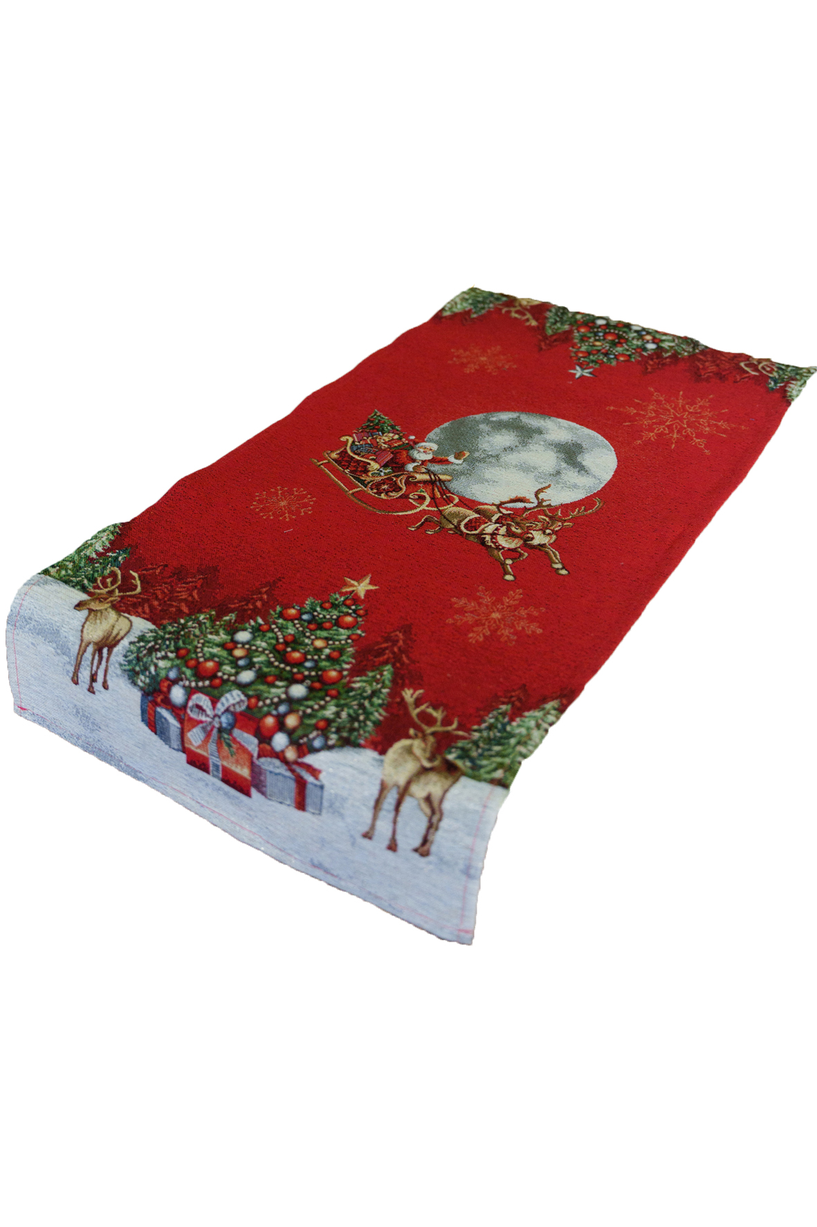 

Салфетка TESSITURA di ARCONATE Новогодняя Гобелен Merry Christmas Красная 40x100см, TA-252