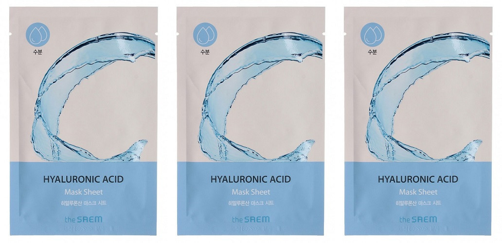 Маска на тканевой основе The Saem BIO SOLUTION Hydrating Hyaluronic Acid 3 шт