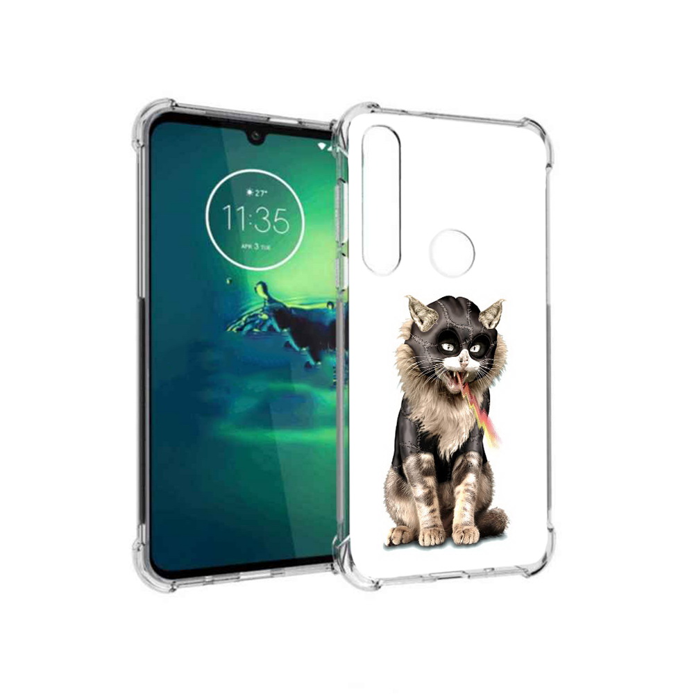 

Чехол MyPads Tocco для Motorola Moto G8 Plus дьяволский кот (PT227062.344.341), Прозрачный, Tocco