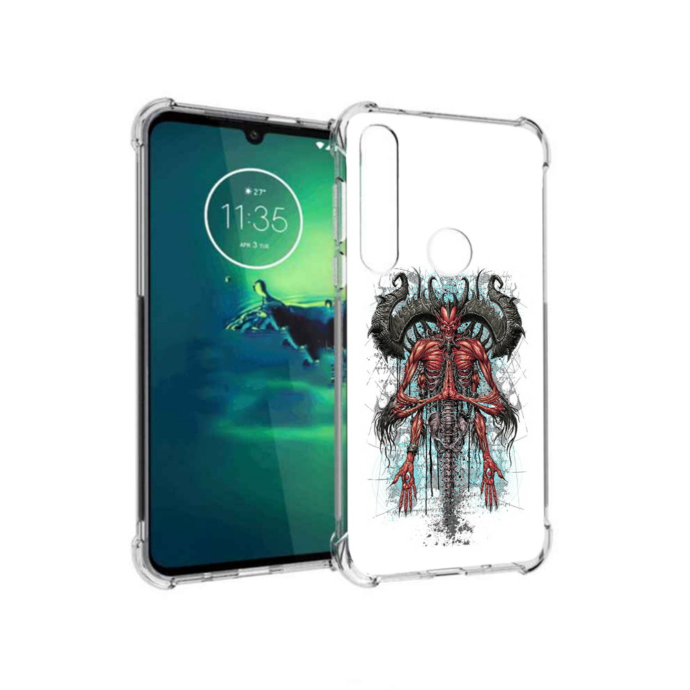 

Чехол MyPads Tocco для Motorola Moto G8 Plus дьявол (PT227062.344.340), Прозрачный, Tocco