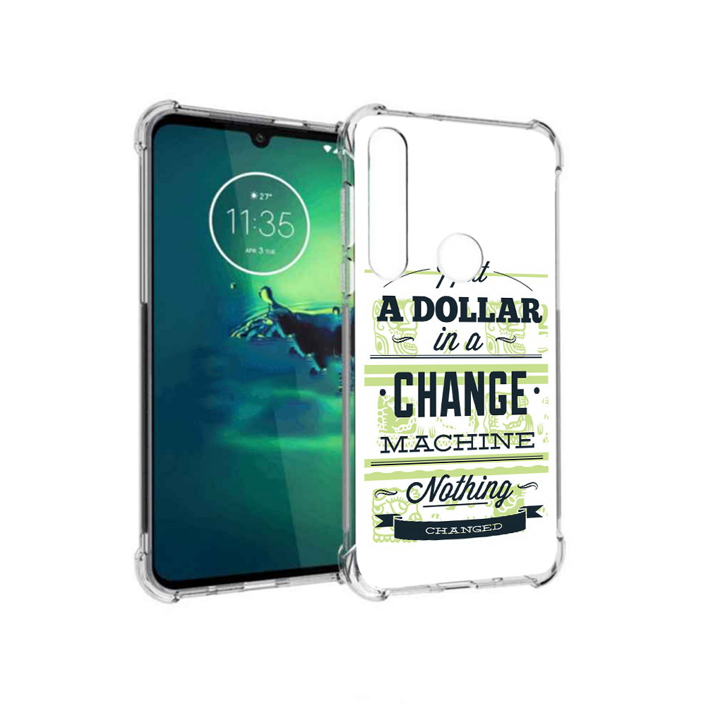 

Чехол MyPads Tocco для Motorola Moto G8 Plus доллар надпись (PT227062.344.336), Прозрачный, Tocco