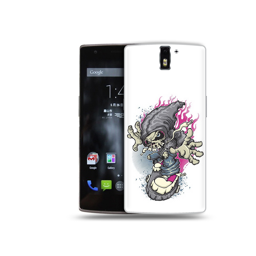 фото Чехол mypads tocco для oneplus one нарисованный скелет на скейт борде