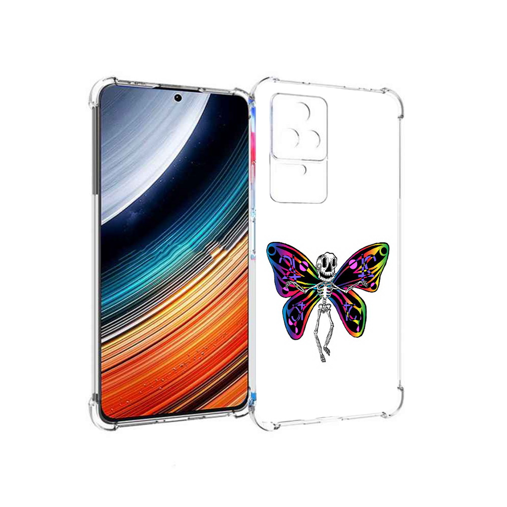 

Чехол MyPads эффект бабочки для Xiaomi Redmi K40S/Poco F4, Прозрачный, Tocco