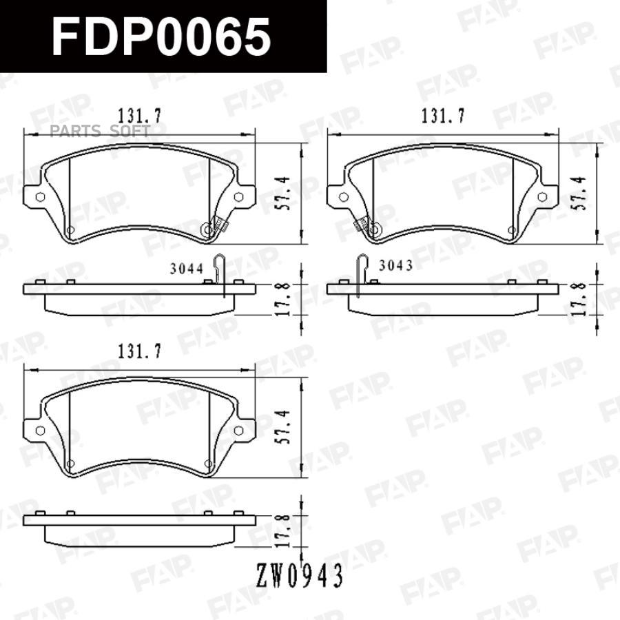 FAP Колодки тормозные дисковые FDP0065