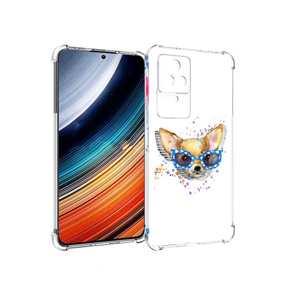 

Чехол MyPads чихуа-хуа в очках для Xiaomi Redmi K40S/Poco F4, Прозрачный, Tocco