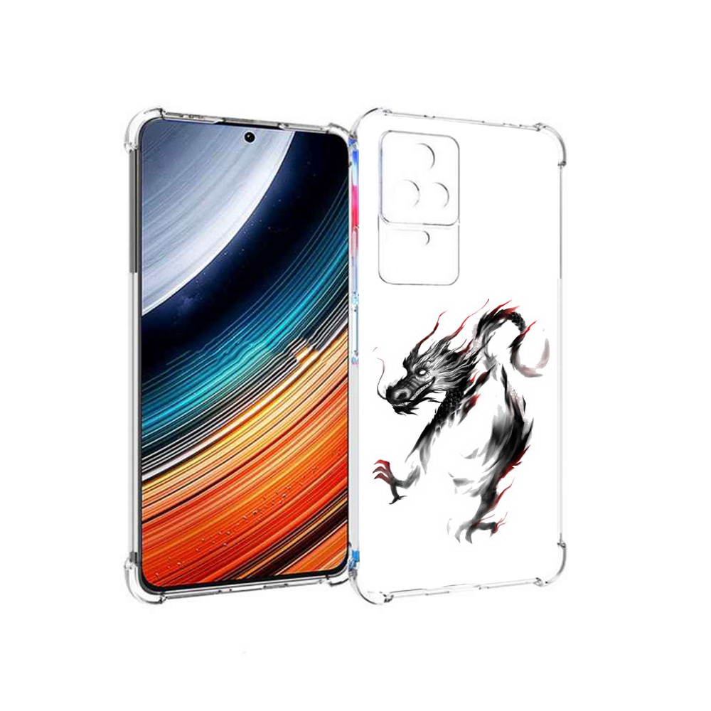 

Чехол MyPads черный дракон для Xiaomi Redmi K40S/Poco F4, Прозрачный, Tocco