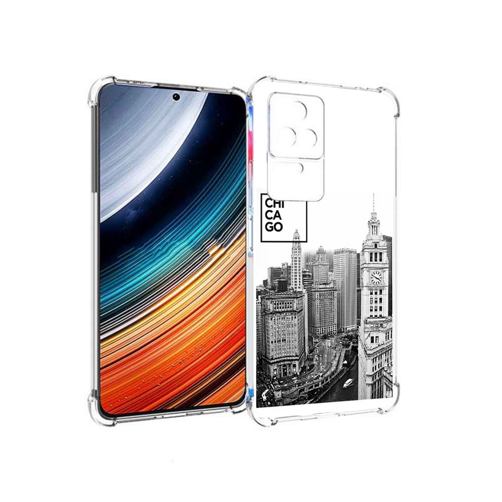 

Чехол MyPads черно белый чикаго для Xiaomi Redmi K40S/Poco F4, Прозрачный, Tocco