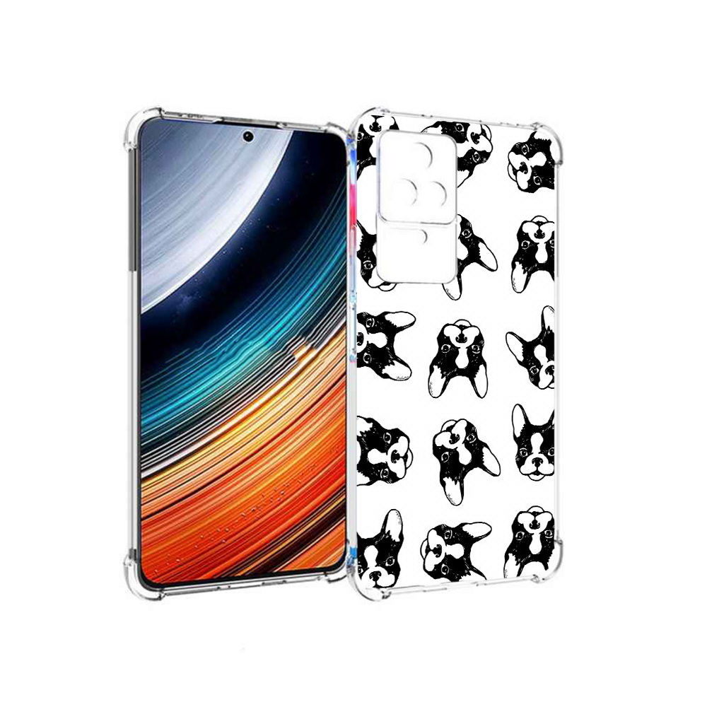 

Чехол MyPads черно белые собачки для Xiaomi Redmi K40S/Poco F4, Прозрачный, Tocco