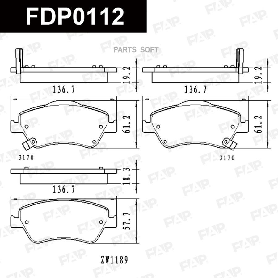 

FAP Колодки тормозные дисковые FDP0112