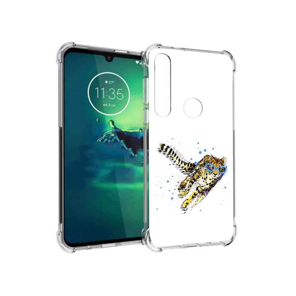 

Чехол MyPads Tocco для Motorola Moto G8 Plus гепард в очках (PT227062.344.287), Прозрачный, Tocco
