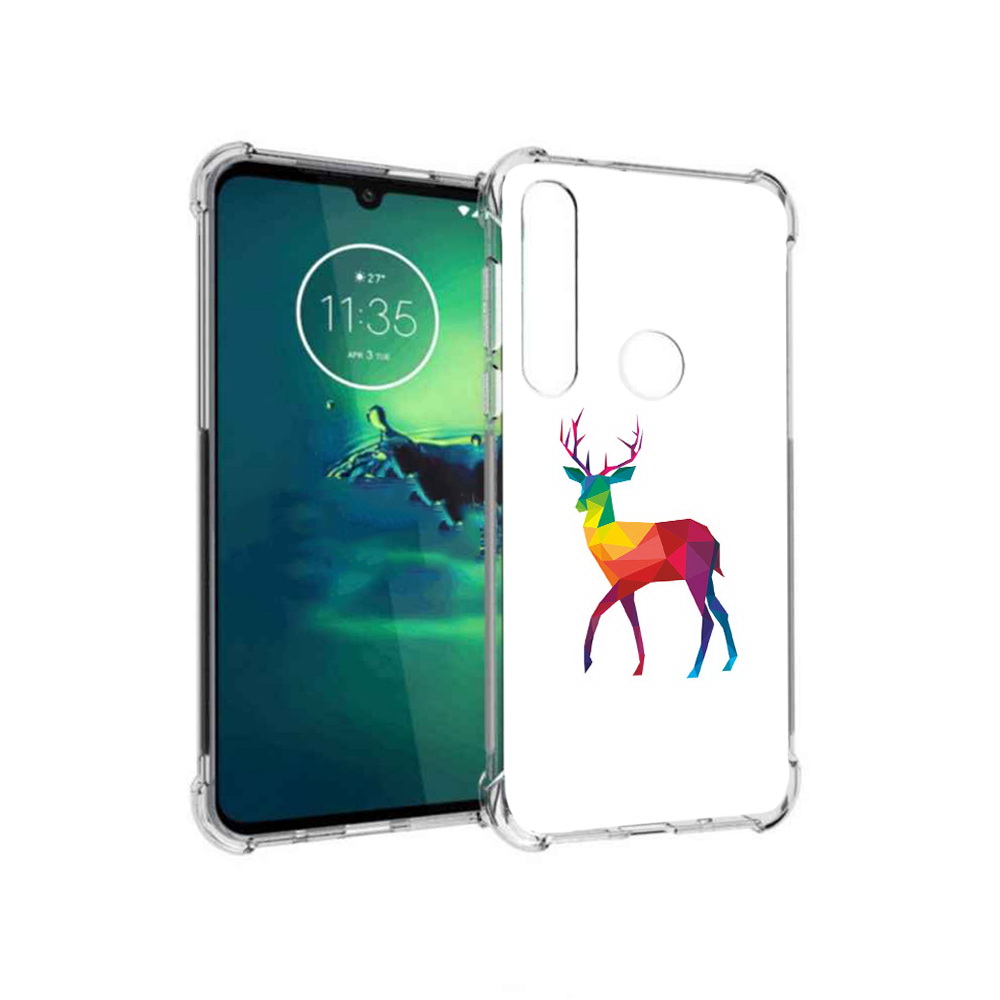 

Чехол MyPads Tocco для Motorola Moto G8 Plus геометрический олень (PT227062.344.286), Прозрачный, Tocco