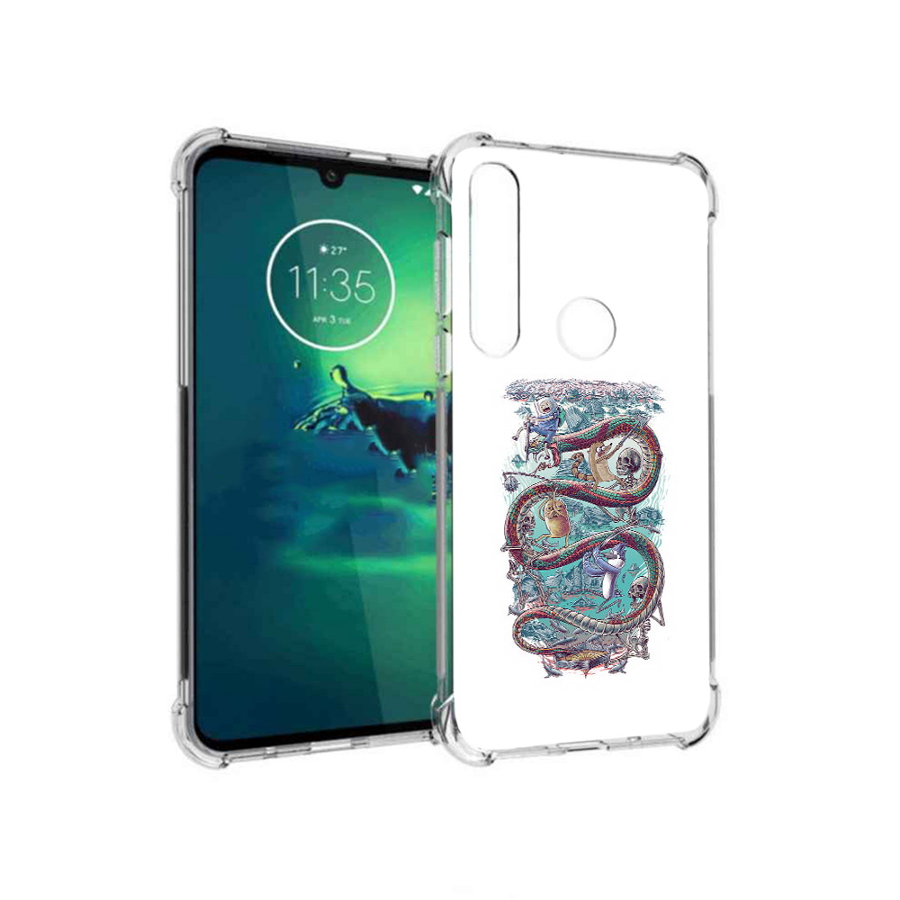 

Чехол MyPads Tocco для Motorola Moto G8 Plus время приключений страшилка, Прозрачный, Tocco
