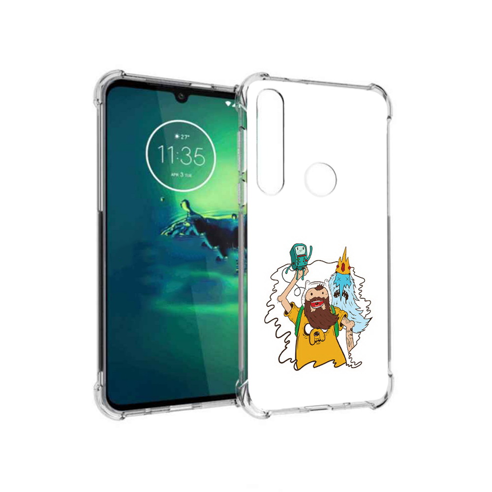 

Чехол MyPads Tocco для Motorola Moto G8 Plus время приключений старый Финн, Прозрачный, Tocco