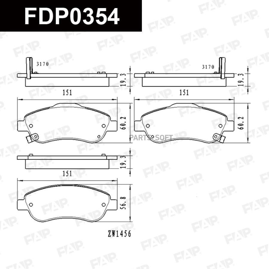 FAP Колодки тормозные дисковые FDP0354