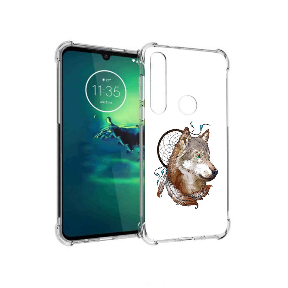 

Чехол MyPads Tocco для Motorola Moto G8 Plus волк и ловец снов (PT227062.344.269), Прозрачный, Tocco
