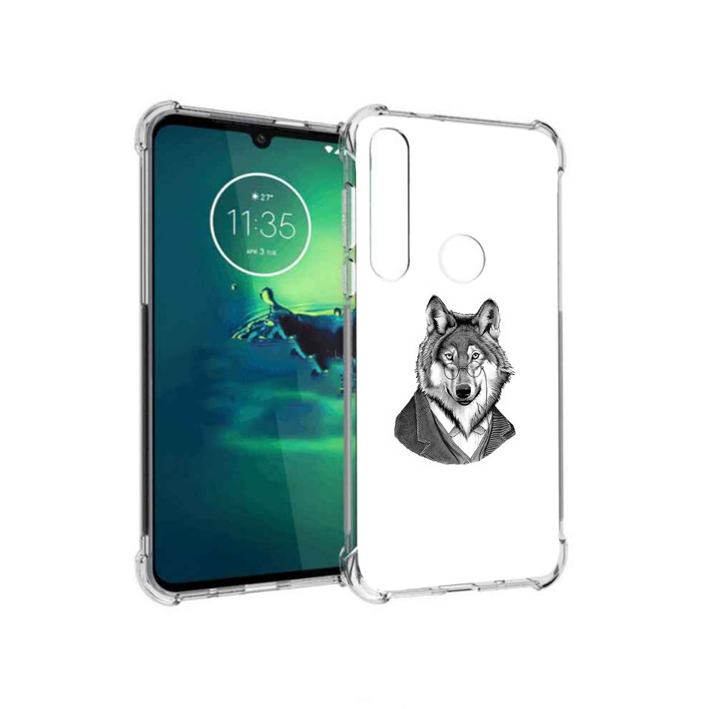 Чехол MyPads Tocco для Motorola Moto G8 Plus волк в пиджаке (PT227062.344.266)