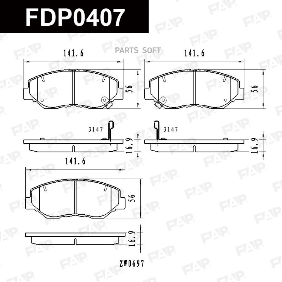 

FAP Колодки тормозные дисковые FDP0407