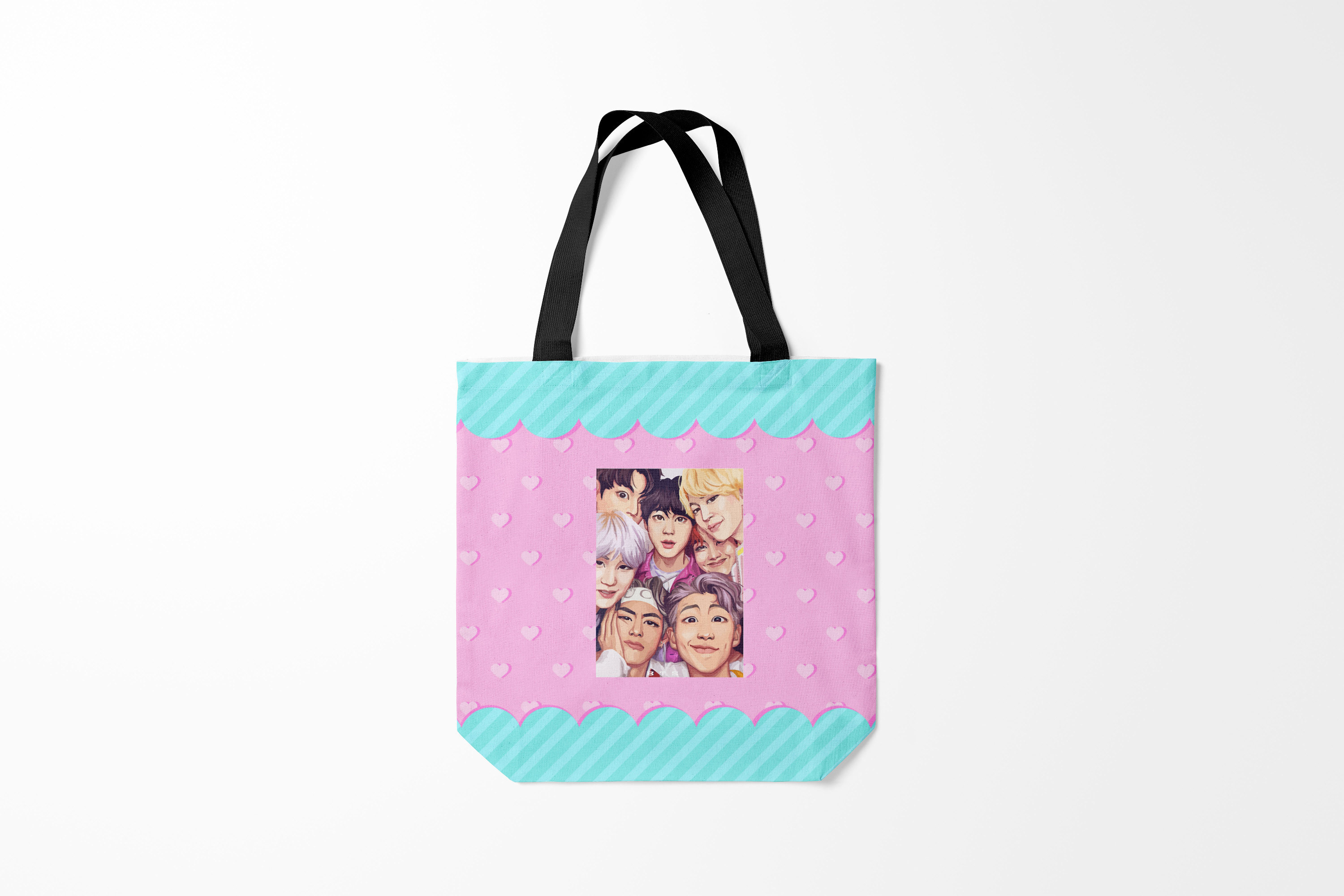 

Сумка шoппер унисекс Burnettie BTS совместный портрет арт, розовый, BTS совместный портрет арт