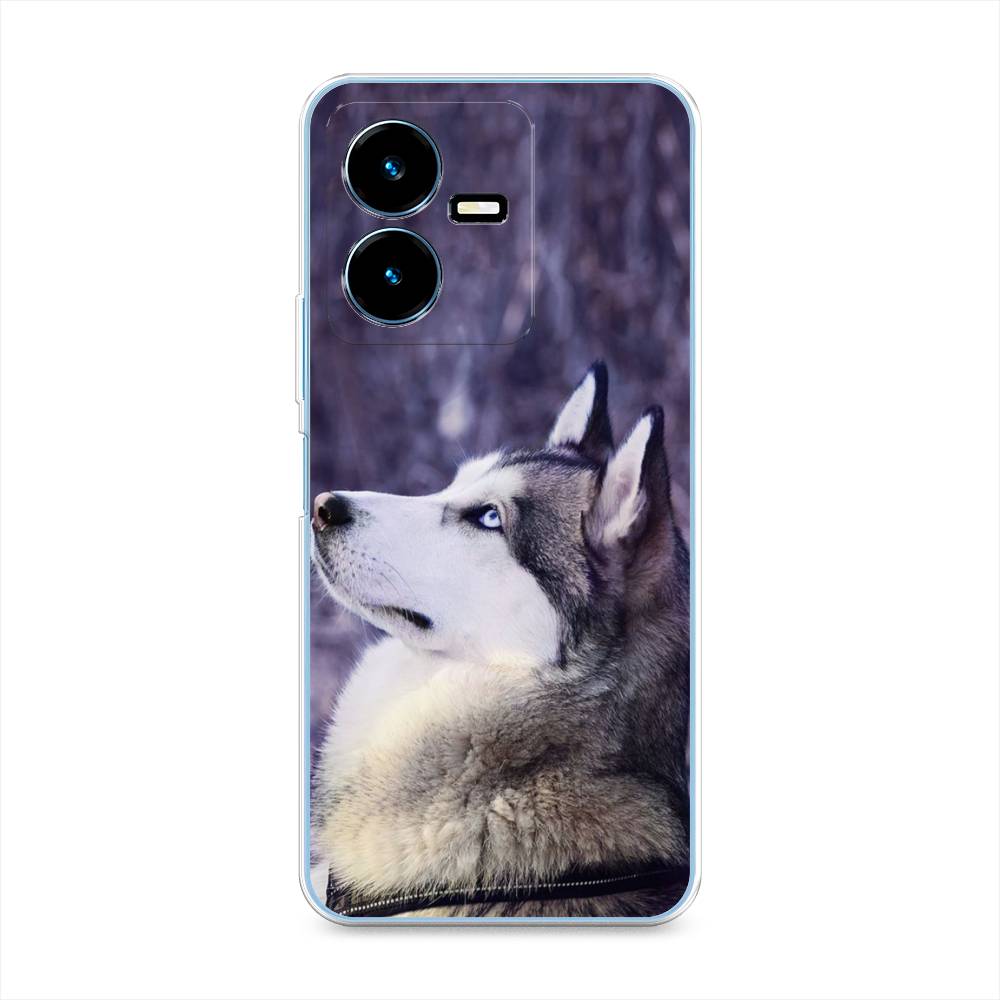 

Чехол для Vivo Y22 "Хаски 1", Фиолетовый;белый, 267550-1