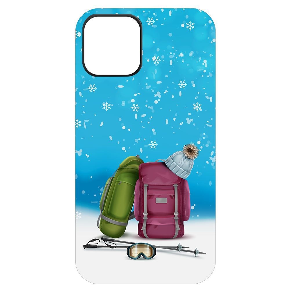 фото Чехол-накладка krutoff софт кейс зимний отпуск для iphone 12 mini черный