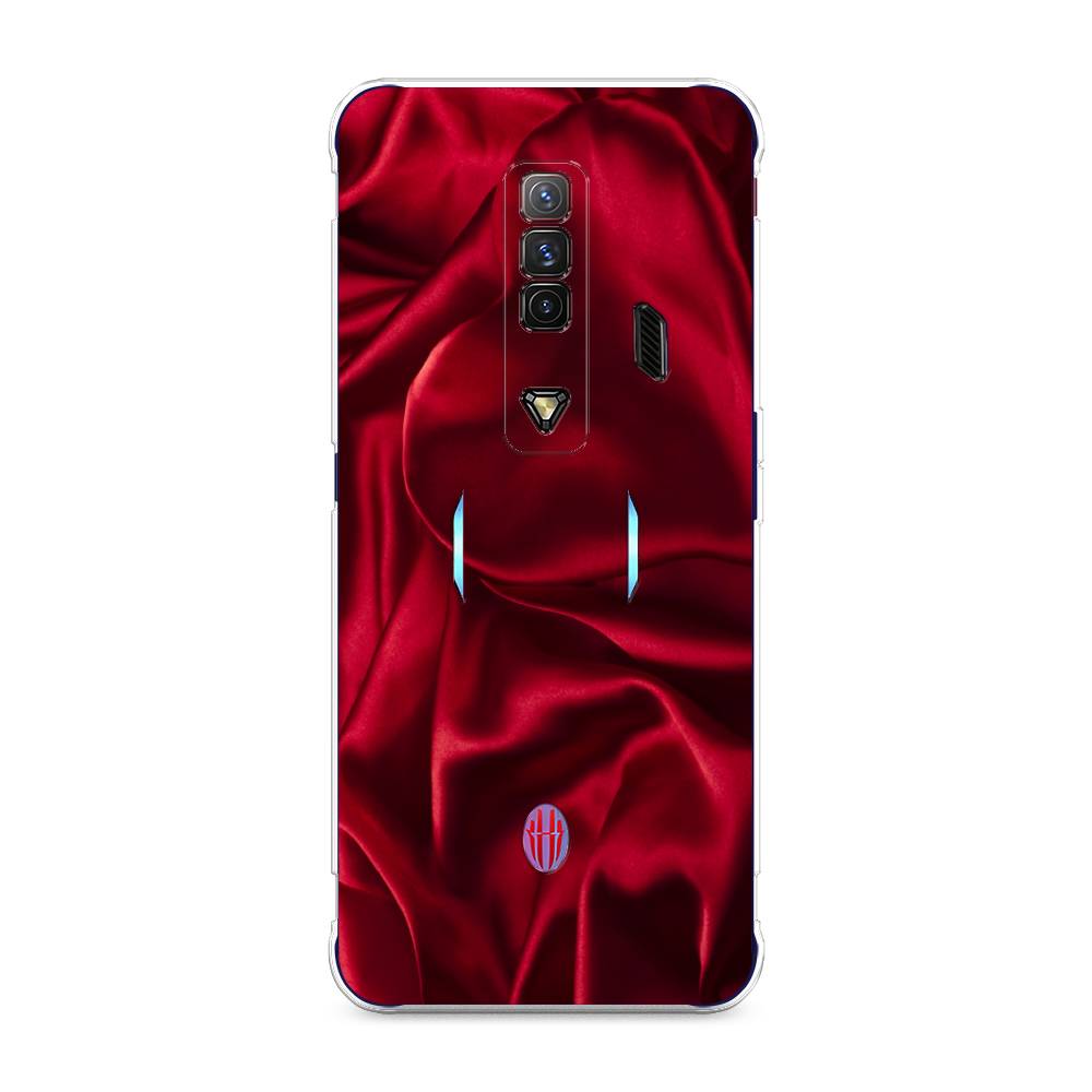 фото Силиконовый чехол "текстура красный шелк" на zte nubia red magic 7 awog