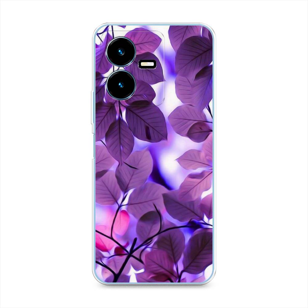 

Чехол для Vivo Y22 "Сиреневые листики", Фиолетовый;голубой, 267550-2