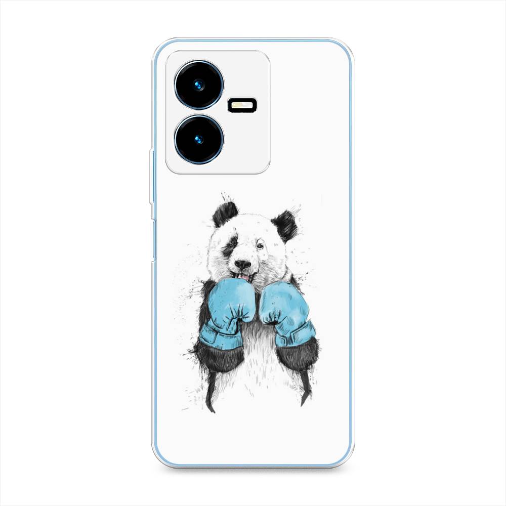 

Чехол для Vivo Y22 "Панда боксер", Голубой;белый;серый, 267550-1