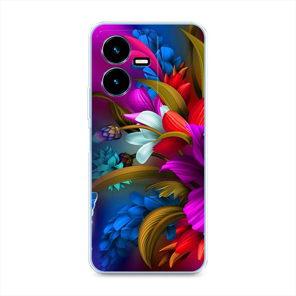 

Чехол для Vivo Y22 "Фантастические цветы", Фиолетовый;красный;синий, 267550-2
