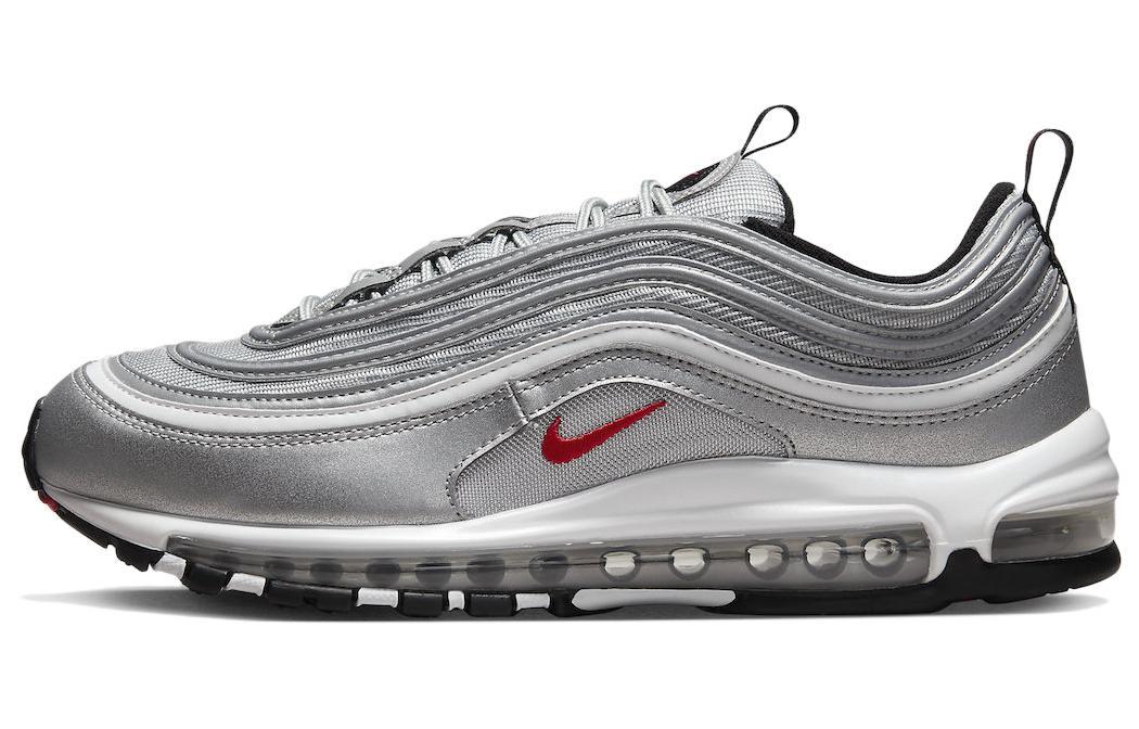 

Кроссовки унисекс Nike Air Max 97 silver bullet 2022 серебристые 44.5 EU, Серебристый, Air Max 97 silver bullet 2022