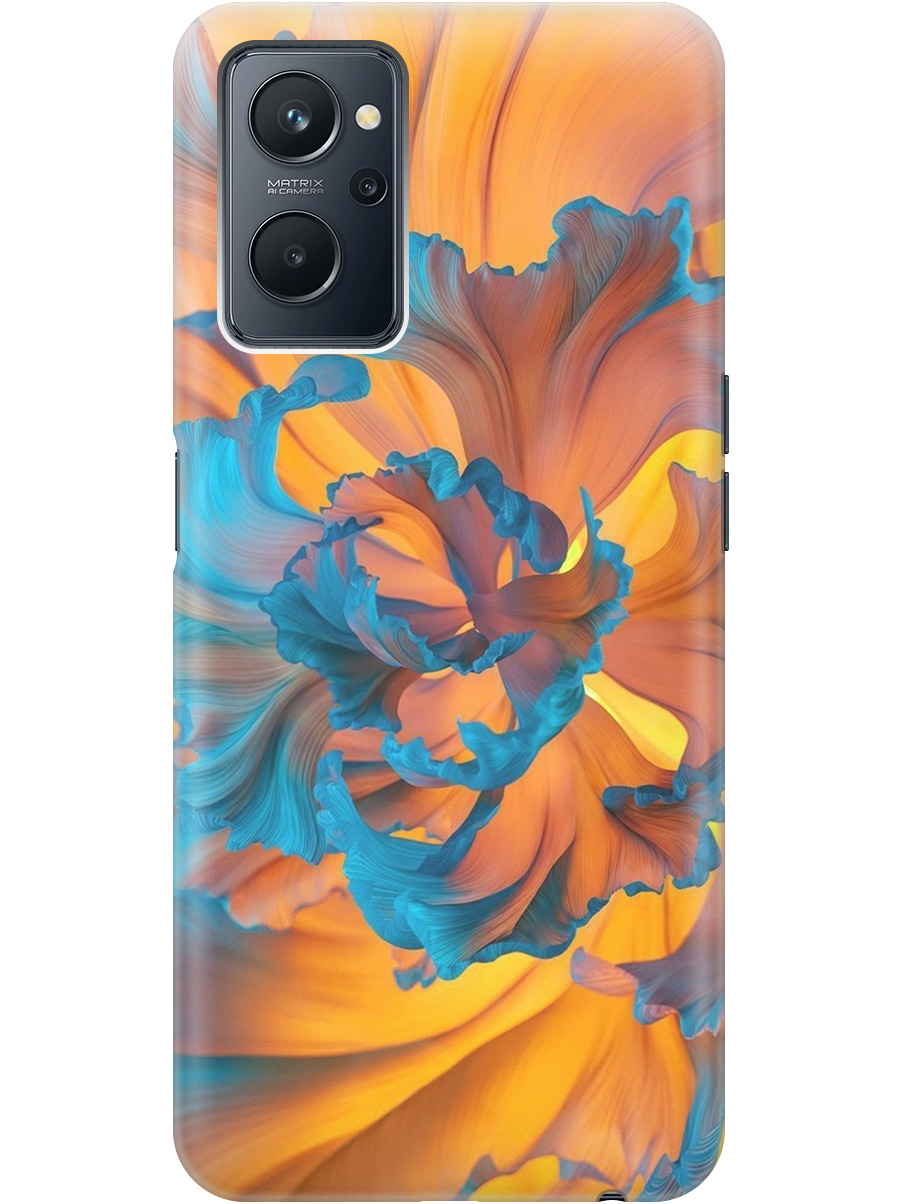 

Силиконовый чехол на Realme 9i с принтом "Желто-синий цветок" прозрачный, Голубой;желтый, 20010403
