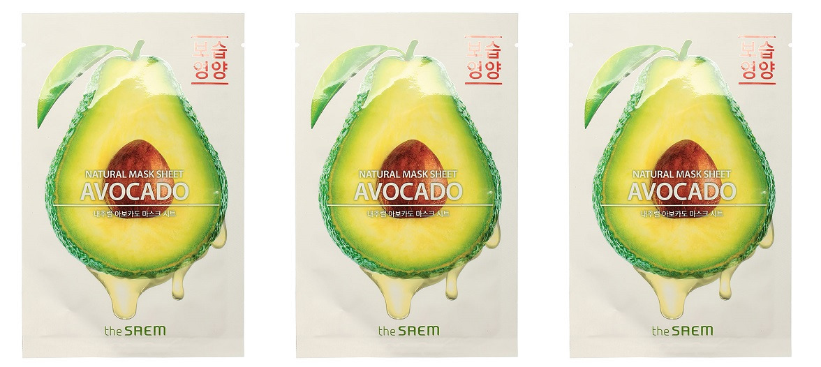 

Маска на тканевой основе The Saem Natural Avocado 21 мл 3 шт, 8806164158944