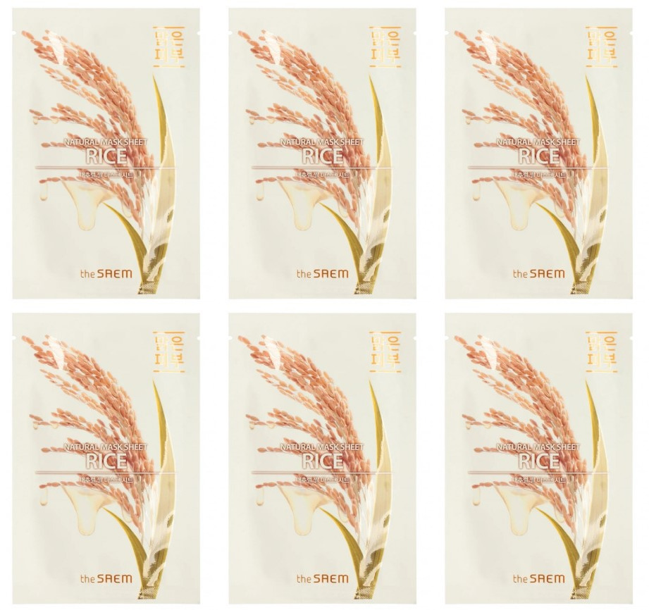 

Маска на тканевой основе THE SAEM natural rice mask sheet 21мл 6шт, 8806164158920