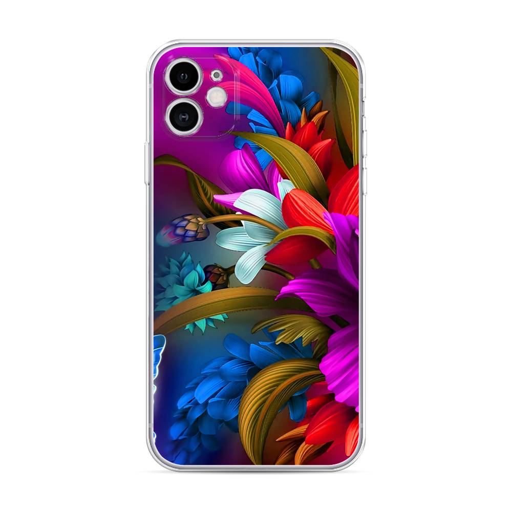 

Чехол для Apple iPhone 11 "Фантастические цветы", Фиолетовый;красный;синий, 12150-2