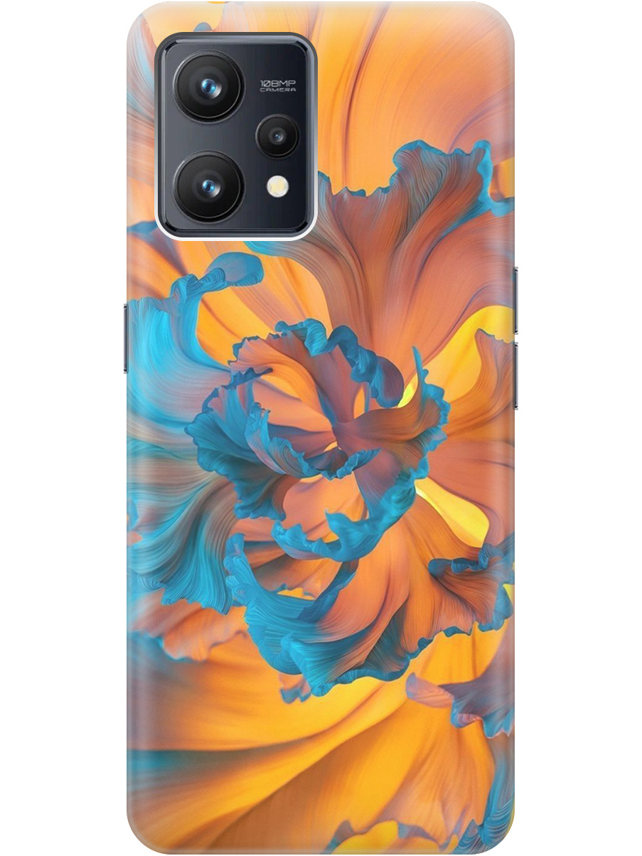 

Силиконовый чехол на Realme 9 с принтом "Желто-синий цветок" прозрачный, Голубой;желтый, 20010397