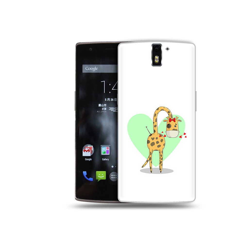 

Чехол MyPads Tocco для OnePlus One Влюбленный жираф 14 февраля, Прозрачный, Tocco
