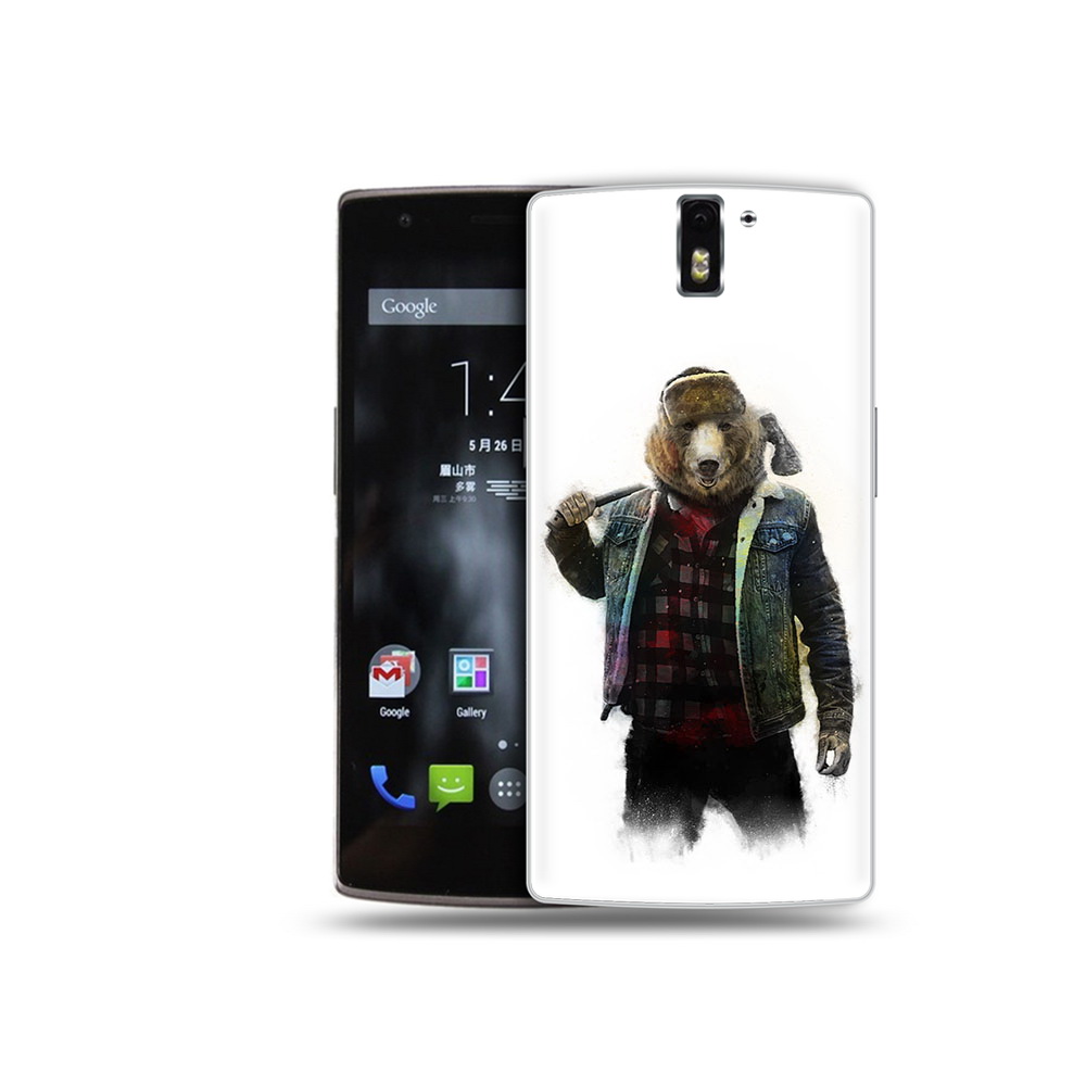 

Чехол MyPads Tocco для OnePlus One медведь с топором, Прозрачный, Tocco