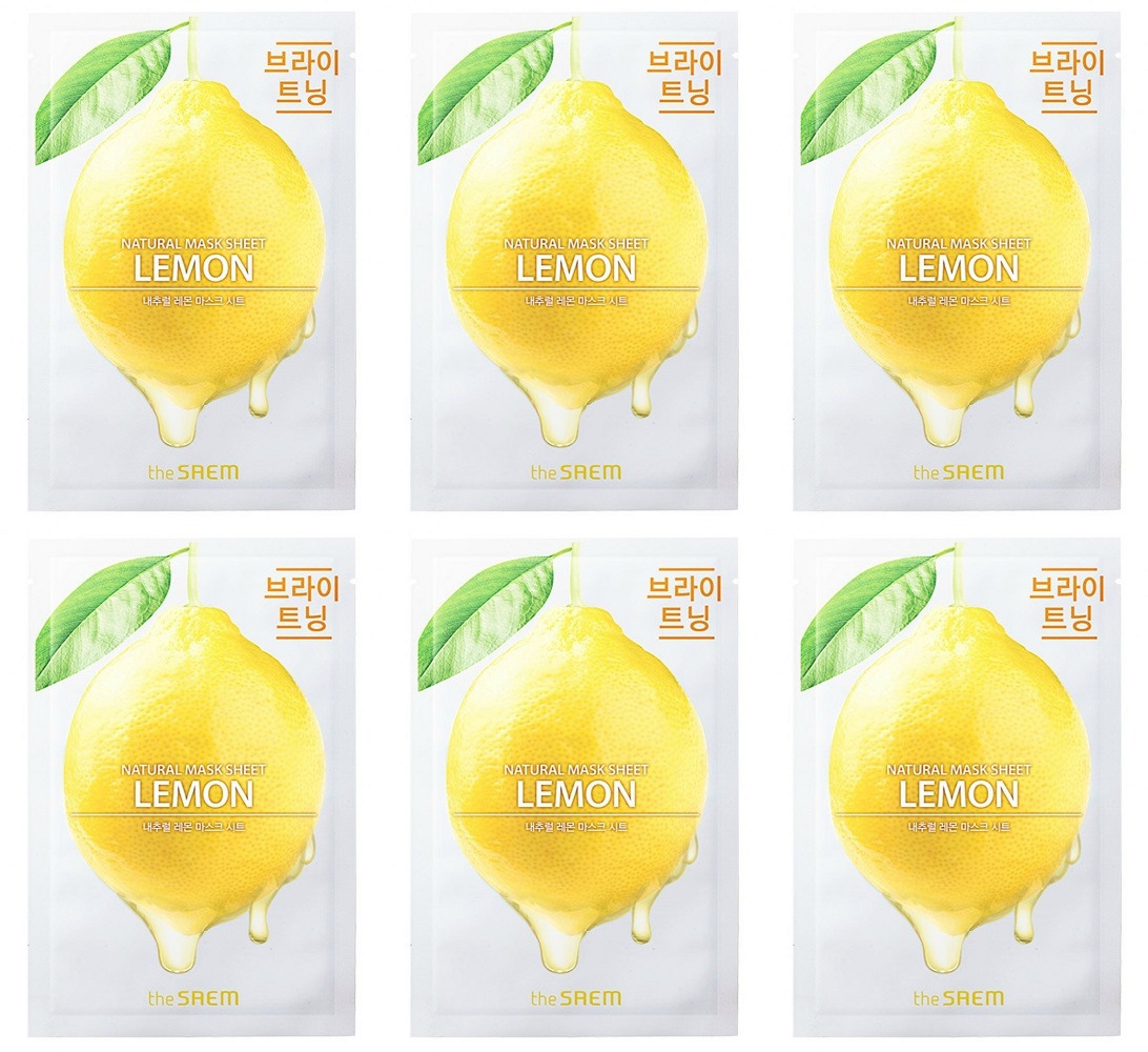 

Маска на тканевой основе The Saem Natural Lemon 21 мл 6 шт, 8806164158821