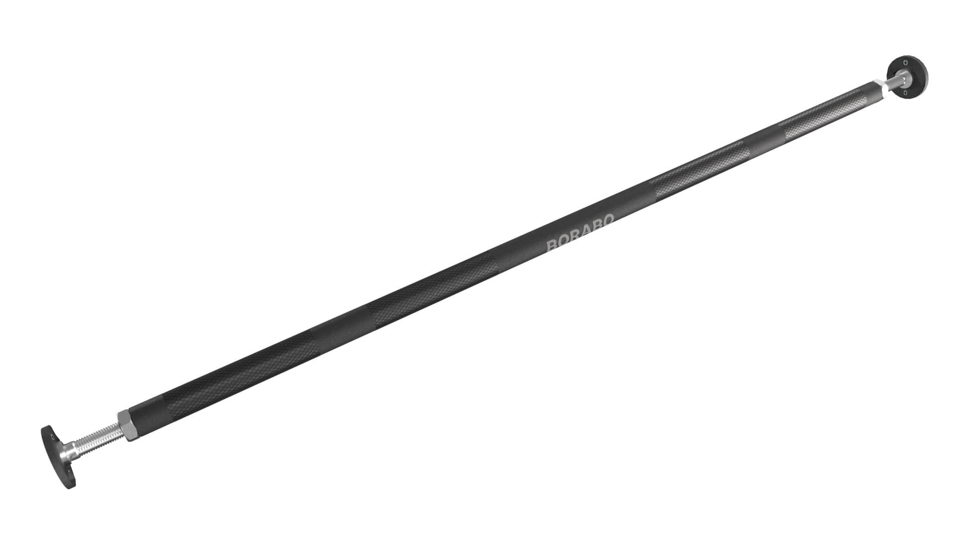 фото Турник распорный borabo black в проем 80-95 см стальное рифление на хватах, черный
