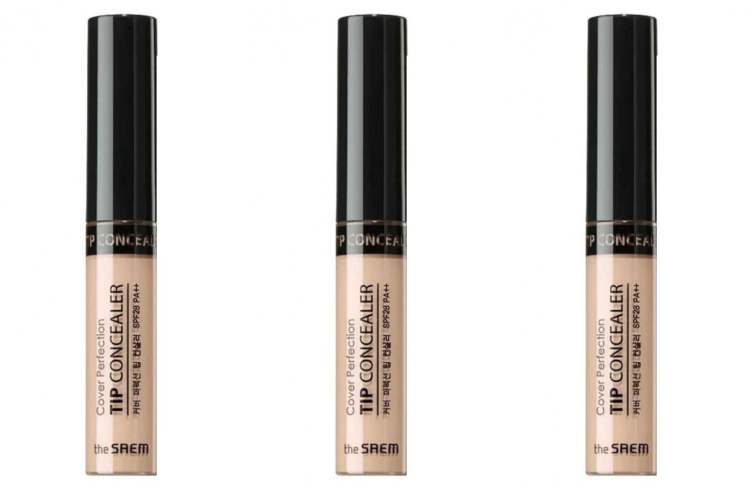 Консилер THE SAEM cover perfection tip concealer 1.5 natural beige 1мл 3шт консилер the saem studio concealer 1 5 natural beige 5 5 гр