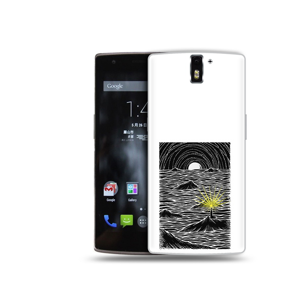 

Чехол MyPads Tocco для OnePlus One маяк в черно белом море, Прозрачный, Tocco