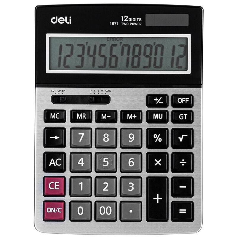 Калькулятор настольный Deli 1671, 12 разрядов, серебристый