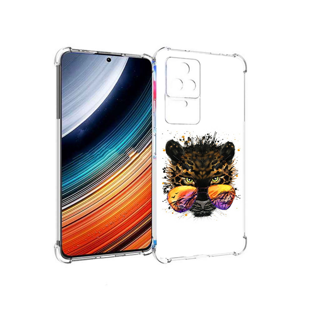 

Чехол MyPads тропический леопард для Xiaomi Redmi K40S/Poco F4, Прозрачный, Tocco