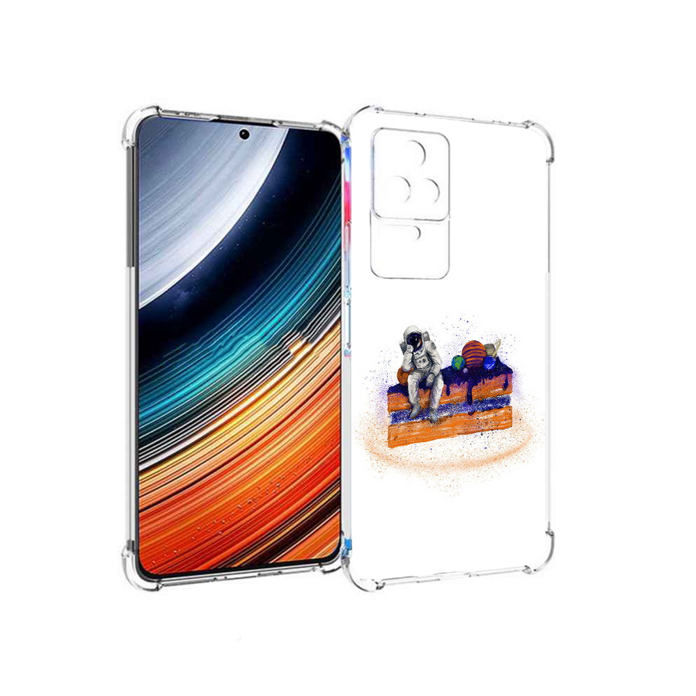 

Чехол MyPads торт с планетами для Xiaomi Redmi K40S/Poco F4, Прозрачный, Tocco