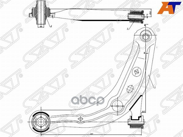 

Рычаг Передний Mazda Mpv 99- Lh (левый) Sat арт. ST-LC62-34-350C