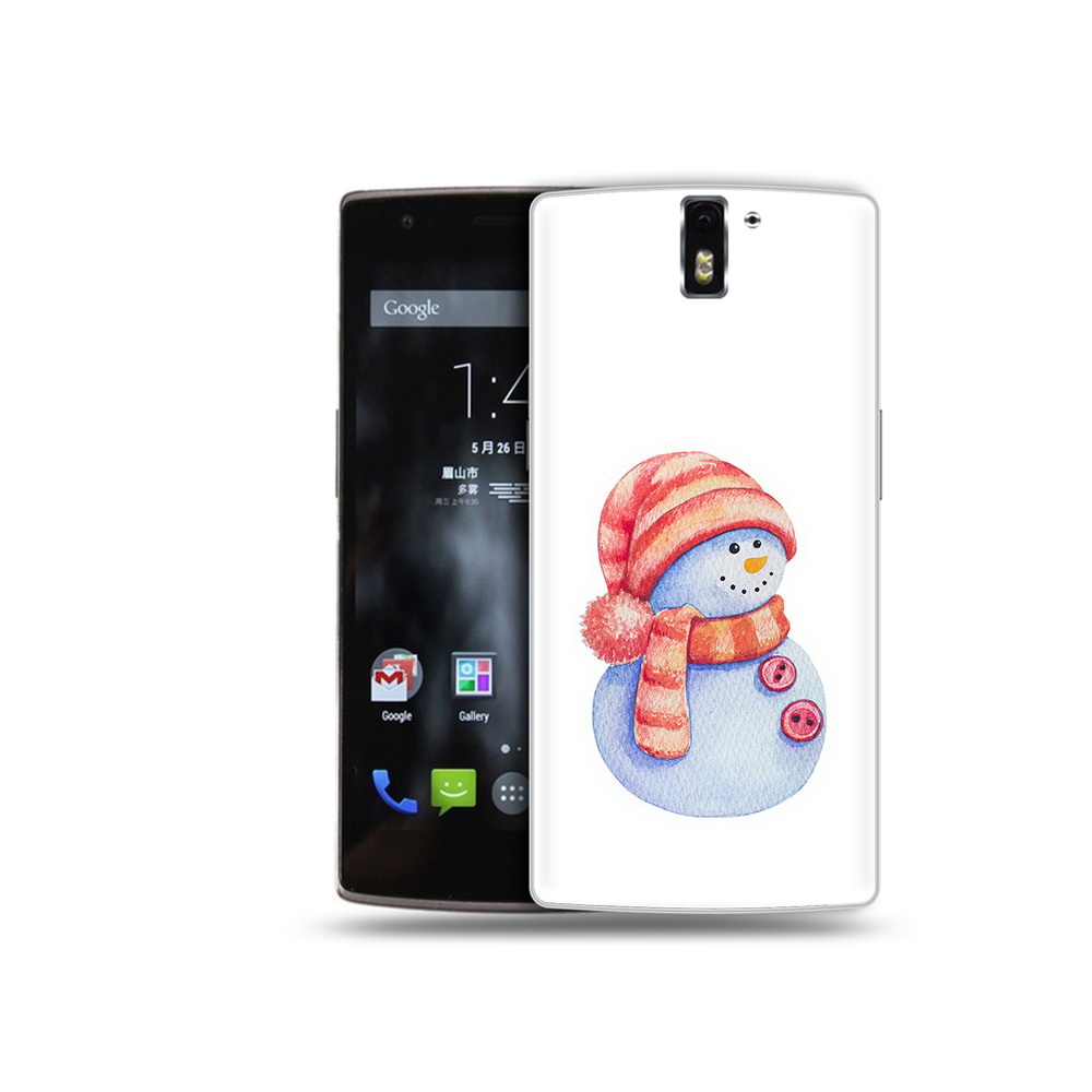 

Чехол MyPads Tocco для OnePlus One Веселый снеговик, Прозрачный, Tocco
