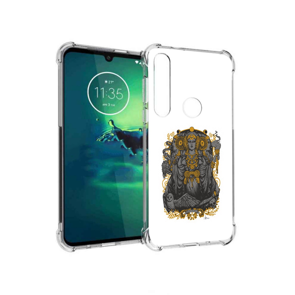 

Чехол MyPads Tocco для Motorola Moto G8 Plus божество с золотыми элементами, Прозрачный, Tocco