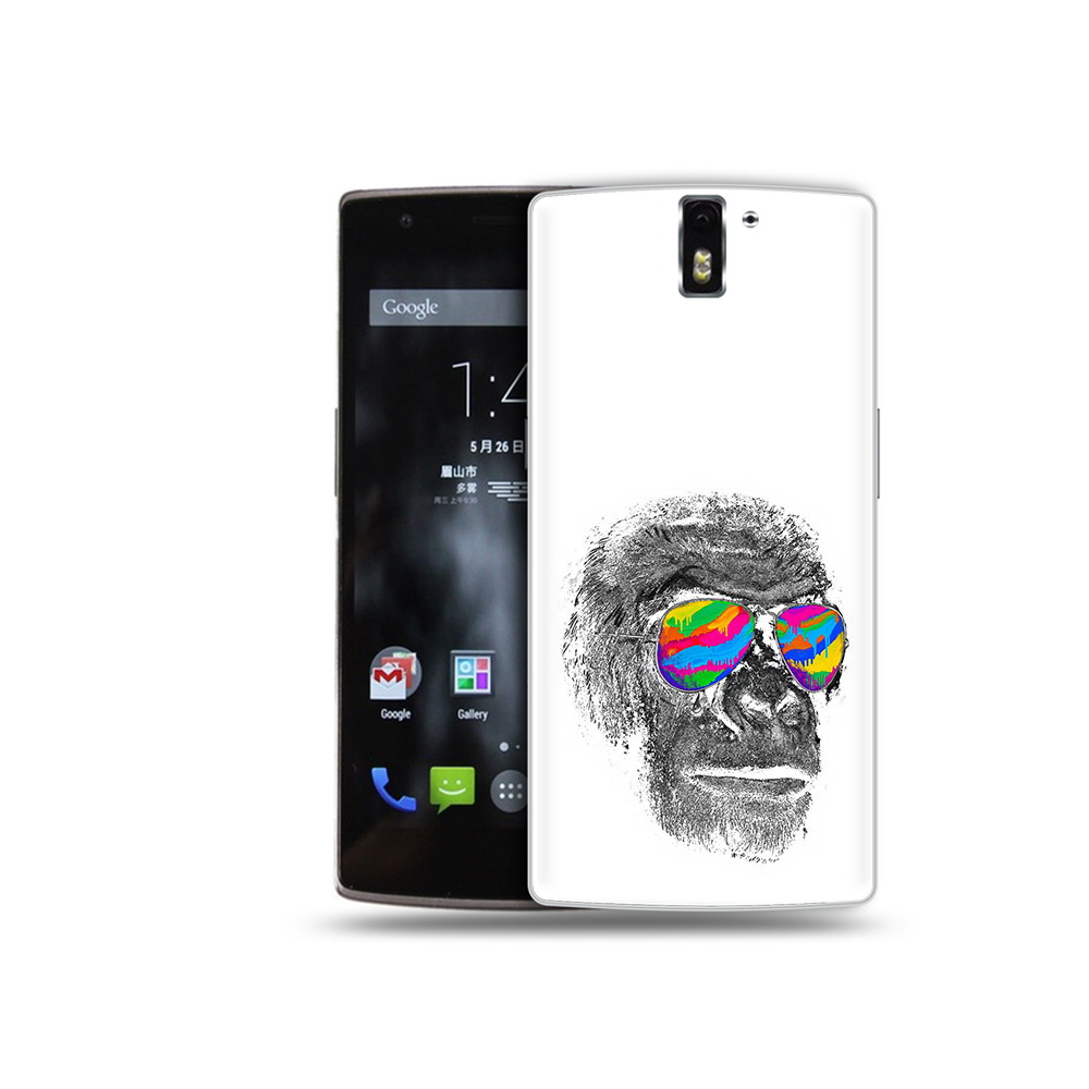 

Чехол MyPads Tocco для OnePlus One крутая обезьяна в очках, Прозрачный, Tocco